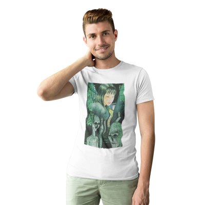 Junji-Ito T-Shirt  Weiß Unisex Green Cover