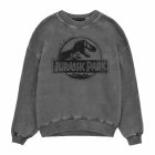 Jurassic Park Sweatshirt  Charcoal Unisex Spray Logo Acid Was Sweatshirt