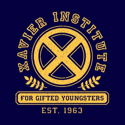 Marvel X-Men T-Shirt  Navy Unisex Xavier Institute Badge