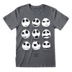 Nightmare Before Christmas T-Shirt  Charcoal Unisex Many Faces Of Jack