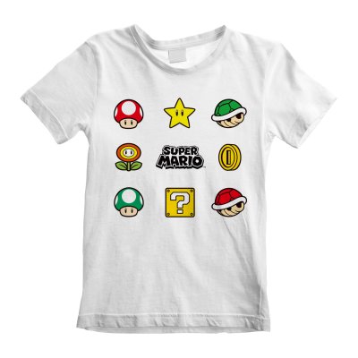 Nintendo Super Mario T-Shirt  Weiß Kinder Unisex...