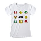 Nintendo Super Mario Frauenshirt  Weiß Items (Fitted)