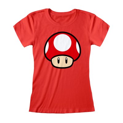 Nintendo Super Mario Frauenshirt  Rot Power Up Mushroom...