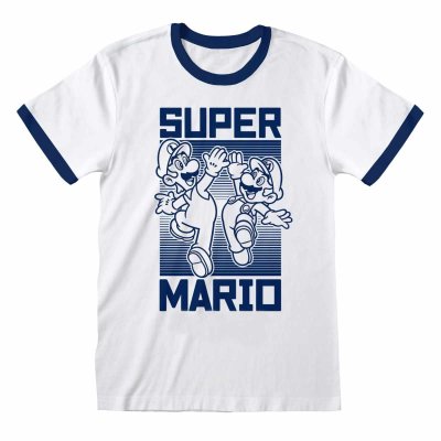 Nintendo Super Mario T-Shirt  Weiß Unisex High Five