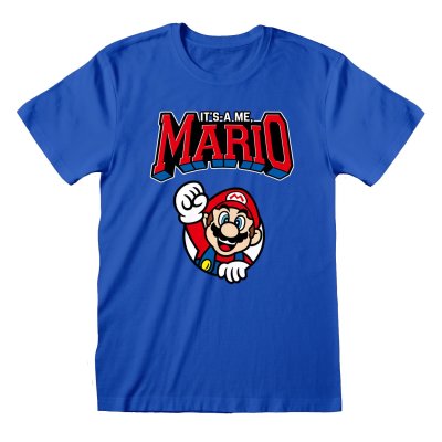 Nintendo Super Mario T-Shirt  Blau Unisex Varsity