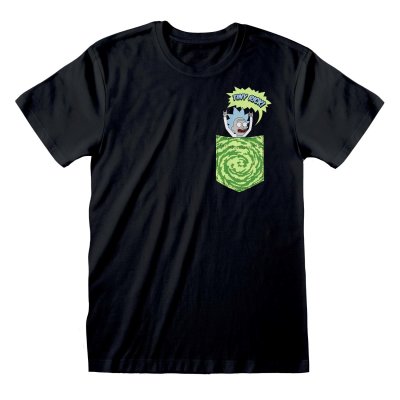 Rick And Morty T-Shirt  Schwarz Unisex Tiny Pocket Rick