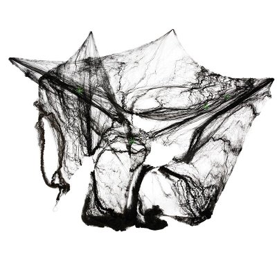Spinnennetz schwarz 60g mit 4 Spinnen