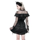 Schwarzes gotisches Kleid Zoe, Jacquard Ruffled Romantic Dress