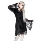 Schwarzes gotisches Kleid Eyelash Lace Dress