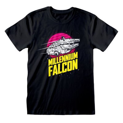 Star Wars T-Shirt  Schwarz Unisex Millenium Falcon Circle
