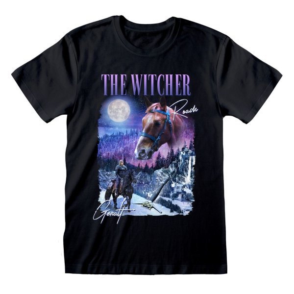 The Witcher T-Shirt  Schwarz Unisex Roach Homage