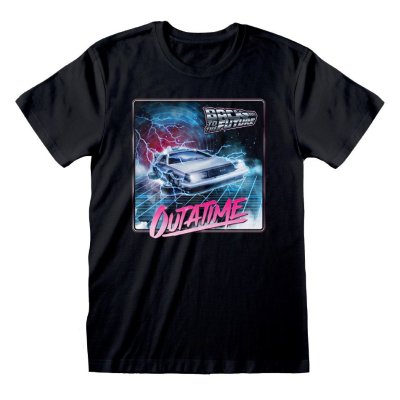 Back To The Future T-Shirt  Schwarz Unisex Outa Time Neon