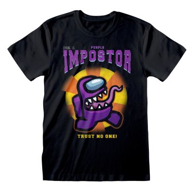 Among Us T-Shirt  Schwarz Unisex Purple Impostor